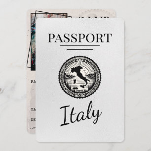 White Italy Passport Save The Date