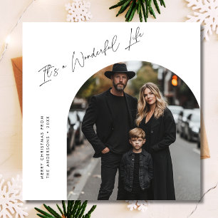 White It's a Wonderful life Christmas Arch Foto Feiertagskarte