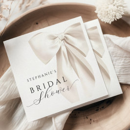 White Ivory Bow Brautparty Serviette