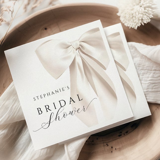 White Ivory Bow Brautparty Serviette (Von Creator hochgeladen)