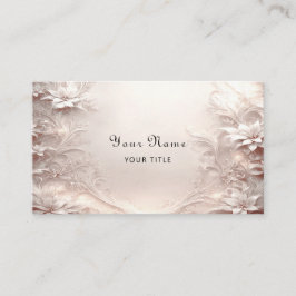 White Ivory Floral Business Card Visitenkarte