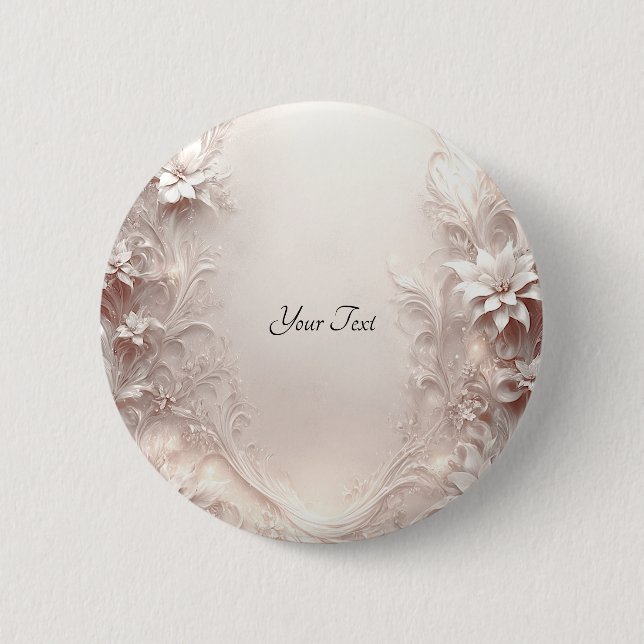 White Ivory Floral Button (Vorderseite)