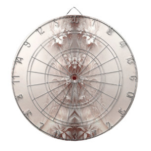 White Ivory Floral Dartboard Dartscheibe