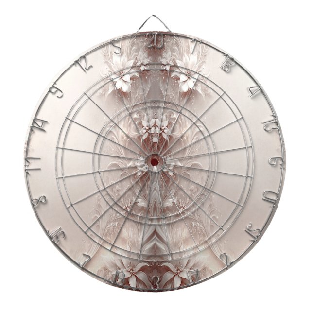 White Ivory Floral Dartboard Dartscheibe (vorne)