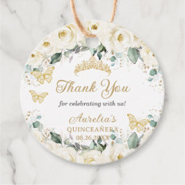 White Ivory Floral Gold Schmetterlinge Princess Ti Geschenkanhänger