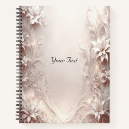 White Ivory Floral Notebook Notizbuch