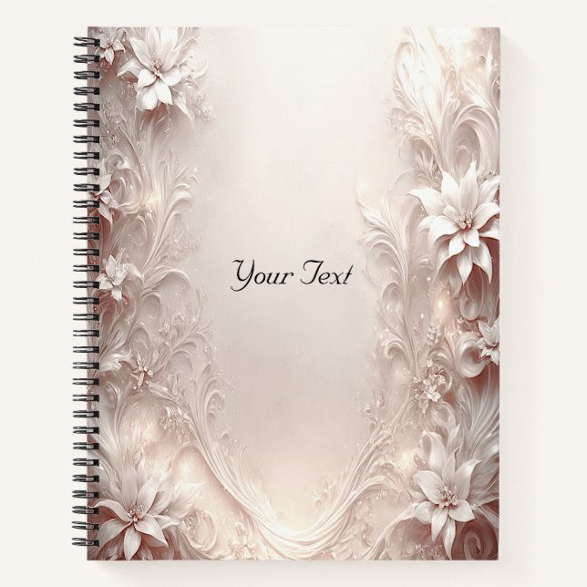 White Ivory Floral Notebook Notizbuch (Vorderseite)