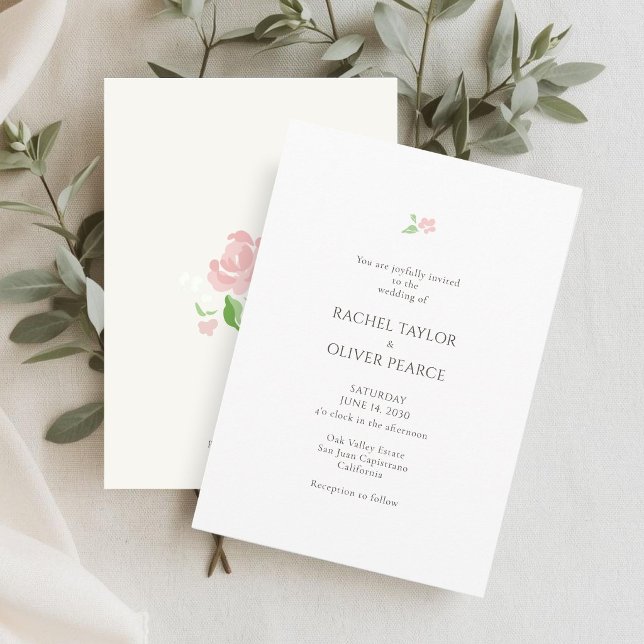 White & Ivory | Petit Floral Wedding Invitation Einladung (Von Creator hochgeladen)