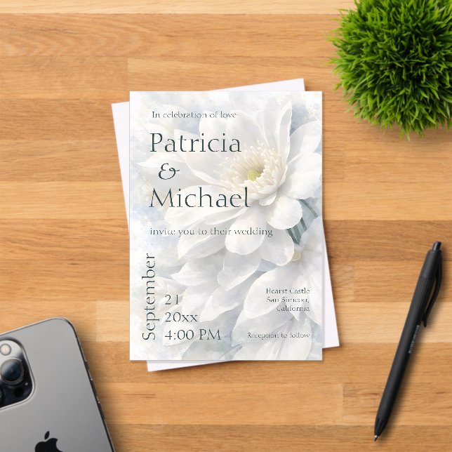 White Ivory Quiet Luxury Romantic Elegant Wedding  Acryleinladungen (Insitu (Einladungskarte))