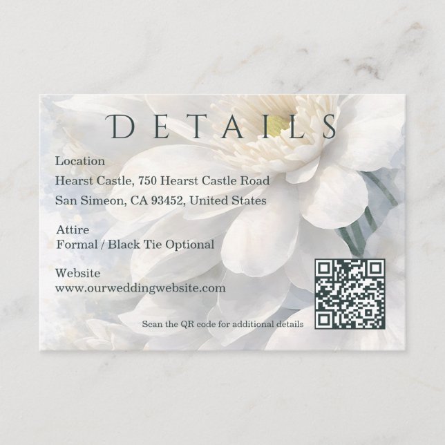 White Ivory Quiet Luxury Romantic Elegant Wedding  Begleitkarte (Vorderseite)