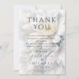 White Ivory Quiet Luxury Romantic Elegant Wedding Dankeskarte