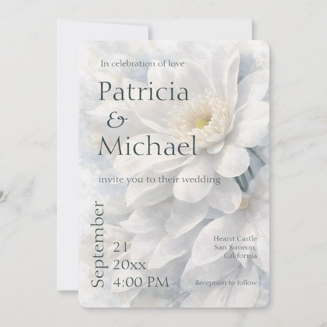 White Ivory Quiet Luxury Romantic Elegant Wedding  Einladung (Vorderseite)