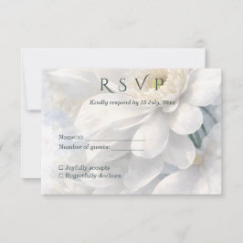 White Ivory Quiet Luxury Romantic Elegant Wedding RSVP Karte