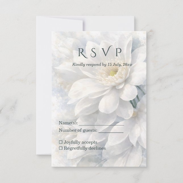 White Ivory Quiet Luxury Romantic Elegant Wedding  RSVP Karte (Vorderseite)