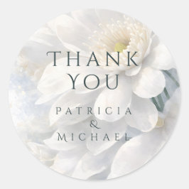 White Ivory Quiet Luxury Romantic Elegant Wedding Runder Aufkleber