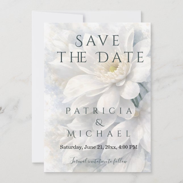 White Ivory Quiet Luxury Romantic Elegant Wedding  Save The Date (Vorderseite)