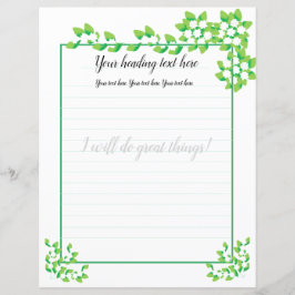 White Jasmine Floral Lined Writer Paper
