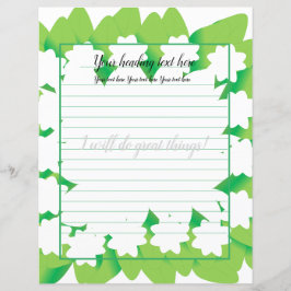 White Jasmine Floral Lined Writer Paper