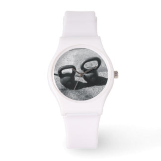 White Kettlebell Watch Armbanduhr