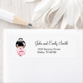 White Kimono Kokeshi Doll - Niedlich Geisha Girl