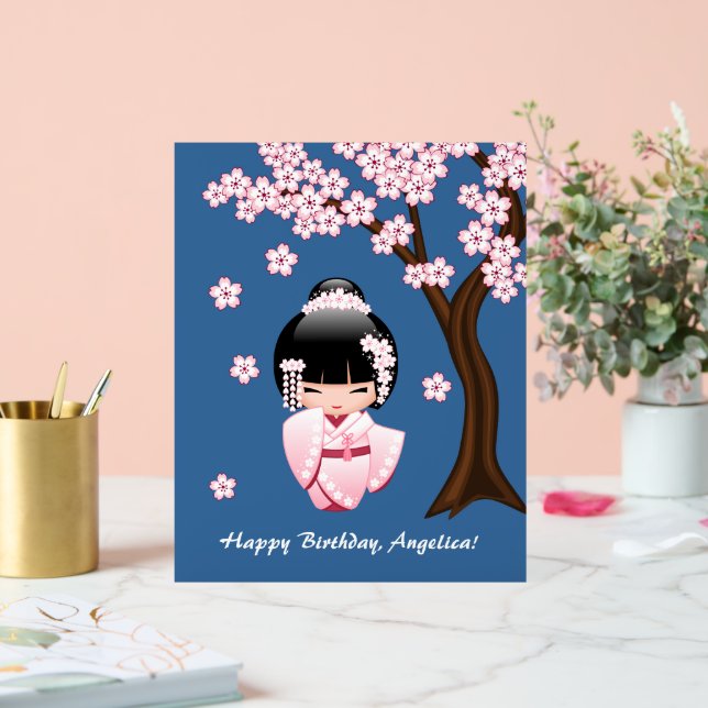 White Kimono Kokeshi Doll - Niedlich Geisha Girl Acrylschild (Hochzeit)