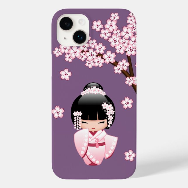 White Kimono Kokeshi Doll - Niedlich Geisha Girl Case-Mate iPhone Hülle (Rückseite)