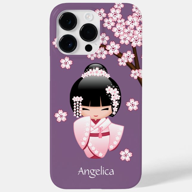 White Kimono Kokeshi Doll - Niedlich Geisha Girl Case-Mate iPhone Hülle (Rückseite)