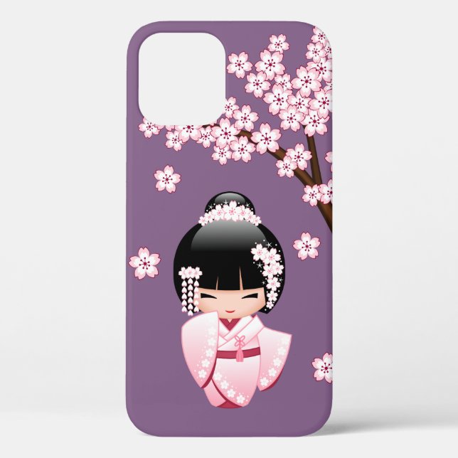 White Kimono Kokeshi Doll - Niedlich Geisha Girl Case-Mate iPhone Hülle (Rückseite)