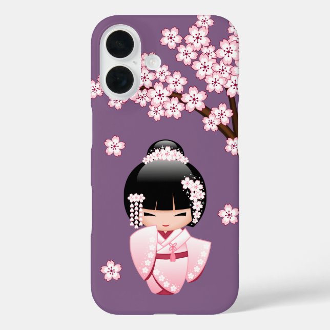 White Kimono Kokeshi Doll - Niedlich Geisha Girl Case-Mate iPhone Hülle (Rückseite)