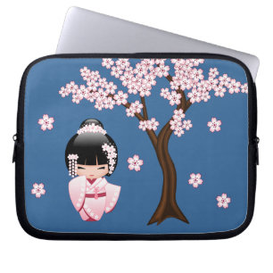 White Kimono Kokeshi Doll - Niedlich Geisha Girl Laptopschutzhülle