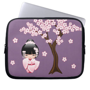 White Kimono Kokeshi Doll - Niedlich Geisha Girl Laptopschutzhülle