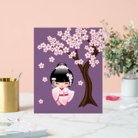White Kimono Kokeshi Doll Niedlich Geisha Girl Lil