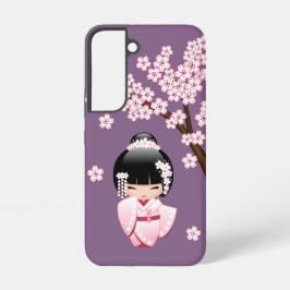 White Kimono Kokeshi Doll - Niedlich Geisha Girl Samsung Galaxy Hülle