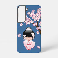 White Kimono Kokeshi Doll - Niedlich Geisha Girl
