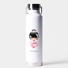 White Kimono Kokeshi Doll - Niedlich Geisha Girl Trinkflasche