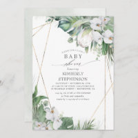 White King Protea Orchids Tropical Baby Dusche