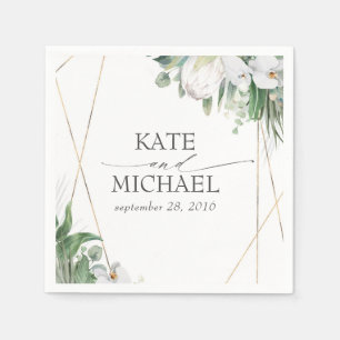 White King Protea Orchids Tropical Wedding Serviette