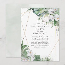 White King Protea Orchids Tropics Engagement Party Einladung