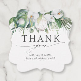 White King Protea Orchids Wedding Vielen Dank Geschenkanhänger