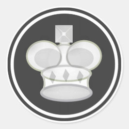 White King Schess Piece Runder Aufkleber