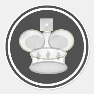 White King Schess Piece Runder Aufkleber