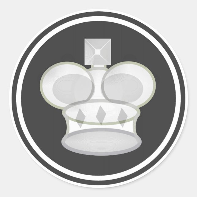 White King Schess Piece Runder Aufkleber (Vorderseite)