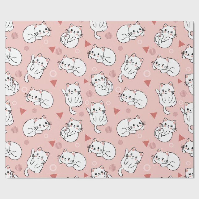 White Kitchen Nahtloses Design Geschenkpapier (Flach)