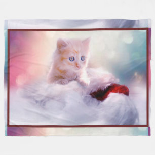 White Kitten Fleecedecke