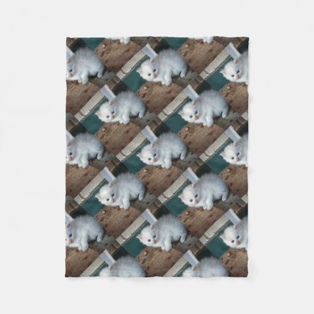 White Kitten Fleecedecke (Vorderseite)