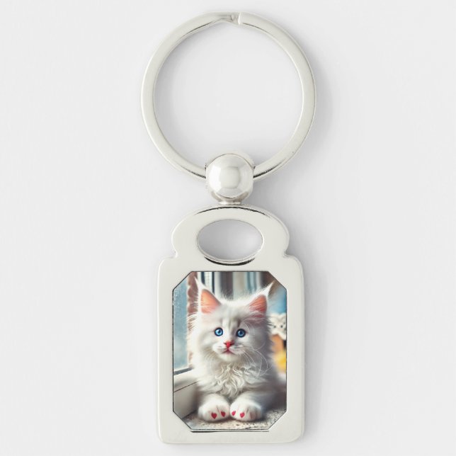 White Kitten Schlüsselanhänger (Vorderseite)