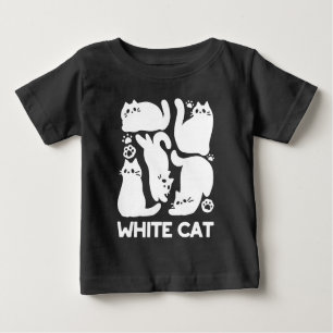 White Kitten Silhouetten - Niedliches Feline Desig Baby T-shirt