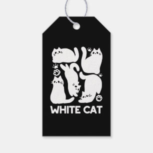 White Kitten Silhouetten - Niedliches Feline Desig Geschenkanhänger