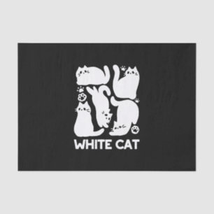 White Kitten Silhouetten - Niedliches Feline Desig Seidenpapier