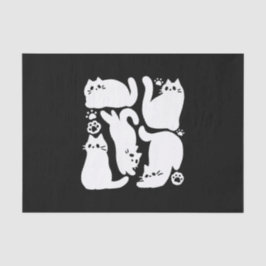 White Kitten Silhouetten - Niedliches Feline Desig Seidenpapier